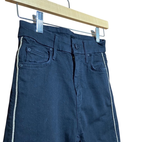 MOTHER DENIM‎ HIGH WAISTED LOOKER NOT GUILTY ONE LINER SKINNY JEAN BLACK SIZE 24 - Picture 5 of 11